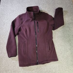 Andrew Marc L Jacket Womens Large Purple Scuba Full Zip Softshell Extra Pockets